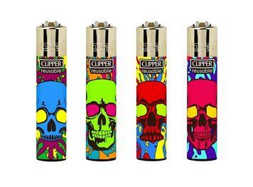 Зажигалка Clipper Colorful Skulls a56 фото