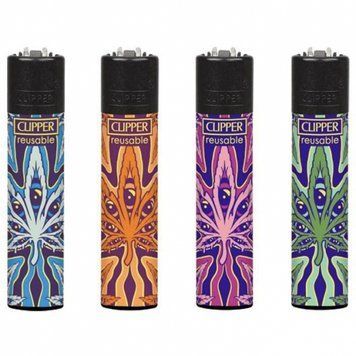 Зажигалка Clipper Psychedelic Leaf  a91 фото